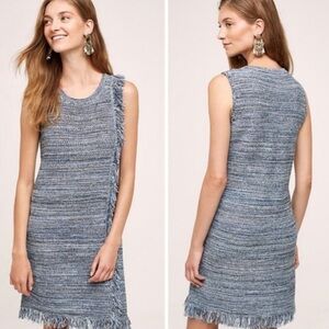 Holding Horses by Anthropologie Fringe Blue Sleeveless Sweater Dress